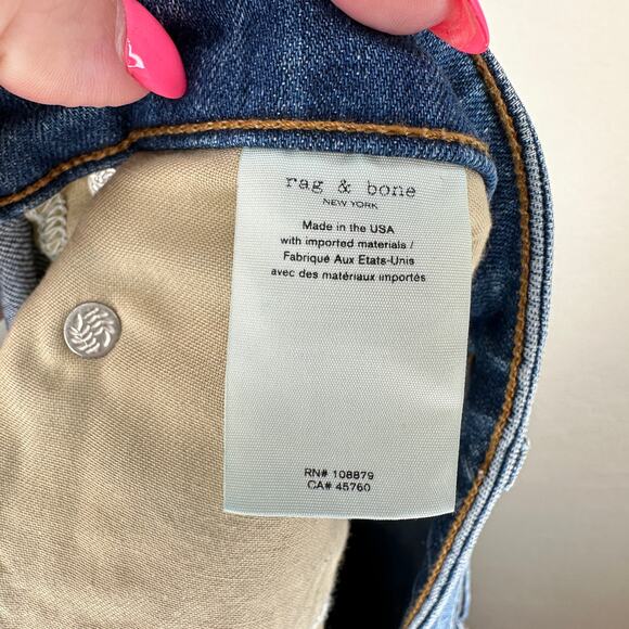 Rag and Bone Nina High Rise Denim Balboa Jean Roll Up or Cut Off Shorts 34 - Picture 14 of 16